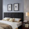 Marakesh - Contemporary Fabric Upholstered King / California King Headboard - Black - Image 5