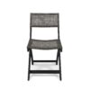 Bistro Foldable Chair With Wicker Backrest (Set of 2) - Gray / Brown - Image 6