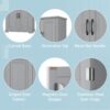 Bathroom Storage Cabinet With Multi Functional Storage Space, Material, Adjustable Shelf, Slide Rail Drawer - Gray - Image 7