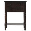 Narrow Console Table, Slim Sofa Table With Three Storage Drawers And Bottom Shelf For Living Room, Easy Assembly - Espresso - Image 10