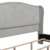 Carmen - King Upholstered Wingback Panel Bed Frame - Silver Gray - Image 6