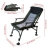 Camping Lounge Chair, Portable Folding Reclining Camping Chair With Adjustable Backrest For Indoor And Outdoor Camping Beach Hiking Fishing - Green / Black - Image 4