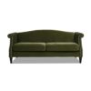 Elaine - Camel Back Small Space Sofa - Olive Green - Image 3