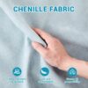 3 Seater Chenille Sofa With Movable Ottomans High Resilience Sponge Easy Install - Sky Blue - Image 3