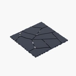 Stone Style Patio Deck Tiles Diy - Module Interlocking Decking Tiles Polypropylene 12" - Dark Gray