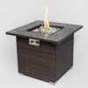 30" Outdoor Fire Table Propane Gas Fire Pit Table With Lid Gas Fire Pit Table With Glass Rocks And Rain Cover - Espresso - Image 2