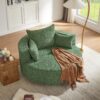 360° Swivel Chair Accent Barrel Chair Swivel Round Sofa Chair With 3 Removable Pillows For Living Room, Office And Hotel - Green - Image 13