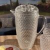 Diamond Cut Unbreakable Plastic Water Pitcher With Lid, 2.5 Quarts Acrylic, Easy Pour Spout - Clear - Image 5