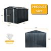 Outdoor Metal Storage Shed & Floor Base - Black - Image 3