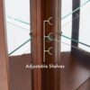 Corner Curio Cabinet With Lights, Adjustable Tempered Glass Shelves, Display Cabinet (E26 Light Bulb Not Included) - Mirrored / Walnut - Image 11