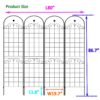 4 Pack Metal Garden Trellis For Climbing Plants Outdoor Rustproof Plant Support Rose Trellis Netting Trellis - Black - Image 2