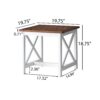 End Table, Farmhouse Side Table, Indoor Outdoor - Brown / White - Image 5