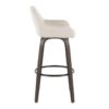 Daniella - Contemporary Fixed Height Barstool With Swivel With Round Footrest (Set of 2) - Walnut / Cream - Image 3