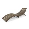 Lahaina - Wood Foldable Chaise Lounge Acacia Outdoor Relaxation Chair - Gray - Image 8