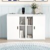 Queen Size Murphy Bed With Shelves, Cabinets And USB Ports - White - Image 14