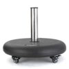 Wheelie - Modern Round Umbrella Base With Stainless Steel Holder - Black - Image 11