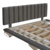 Queen Size Upholstered Hydrualic Platform Floating Bed With LED Light And USB Port - Gray - Image 15