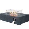 52 " Outdoor Concrete Propane Gas Rectangle Fire Pit Table - Dark Gray Color - Image 3