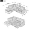 Convertible Sofa Bed Sectional Sofa Sleeper L-Shaped Sofa With A Storage Ottoman, Two Pillows, Two Power Sockets And Two USB Ports For Living Room - Green - Image 2