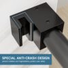 Frameless Single Sliding Shower Door With Soft Close, 5 / 16" Clear Nano Coated Tempered Glass, 60" X 60" - Matte Black - Image 6
