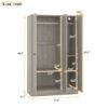 3 Door Shutter Wardrobe With Shelves - Gray - Image 12
