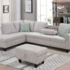 Alger - 98" Wide Left Hand Facing Sofa & Chaise With Ottoman - Light Gray - Image 11