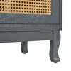 Retro Industrial Gray 4 Door Sideboard With Large Storage, Rattan And Glass Doors - Antique Dark Gray / Rattan - Image 12
