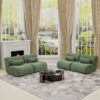Stylish Modular Chenille Fabric Living Room Sofa With 70 Degree Reclined Backrest And Cylindrical Pillows - Green - Image 4