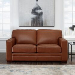 Dillon - Leather Loveseat - Brown