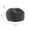 Sky Luxe - Minky Gunmetal Memory Foam Lounger - Gray - Image 5