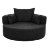 360 Degree Swivel Accent Barrel Chair With Removable Pillows - Black - Image 2