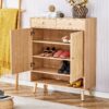 Multi Functional Modern Minimalist Shoe Cabinet Seamlessly Fits Into Nordic, Japanese, And Industrial Style Interiors - Natural Wood - Image 6