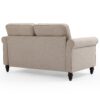 2 Seater Loveseat Sofa, Mid-Century Modern Couches For Living Room, Button Tufted Sofa - Light Beige - Image 3