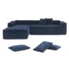 2 Pices Free Combination Minimalist Style Modular Sectional, Wrinkle Resistant Couch Set L Shaped Compressed Sofa For Living Room - Dark Blue - Image 13