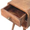 Mini Curved Bedside Table With Lower Slot - Caramel - Image 4