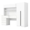 2 Door Storage Desk Wardrobe For Bedroom With Shelves And Drawers - White - Image 2