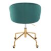 Claire - Contemporary / Glam Task Chair - Gold / Green - Image 4
