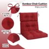2 Piece High Back Patio Chair Cushion Set, Tufted Adirondack And Rocking Chair Cushions For Garden - Red - Image 9