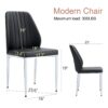 (Set of 8) Comfort Dining Chairs With Extended Backrest And Metal Legs - Black - Image 2