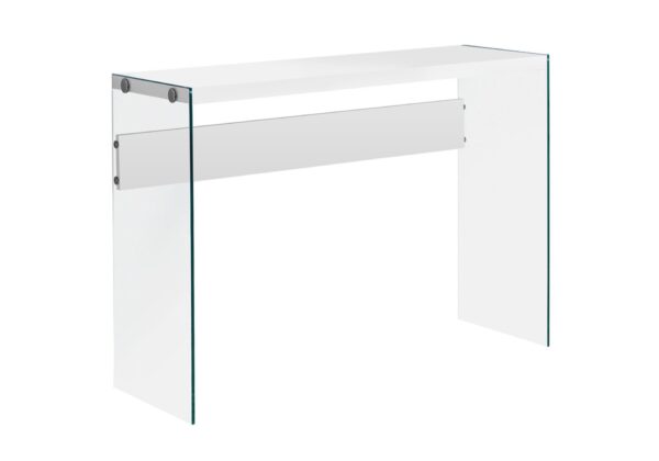 Accent Console Table For Entryway, Glossy Contemporary & Modern - White