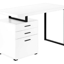 Computer Desk For Home Office, Laptop, Left Right Set - Up, Storage Drawers - White