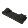 Modern Oversized Modular Sectional Sofa With 2 Ottoman And 2 Seat, Sparkling Chenille Fabric Soft Cushion Sofa With 4 Pillows, 4 Pieces Diy Combination Tufted Sofa, No Assembly Required - Black - Image 24