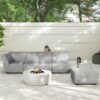Cleo - Modular Upholstered Deep Seating Patio Armless Chair Axroma Olefin - Light Gray - Image 5