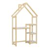 House-Shaped Wooden Writing Desk, Kids Study Table, Bookshelf & Toy Storage - Natural - Image 10