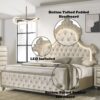 Lucienne - Eastern King Bed With LED - Beige - Image 8