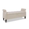 Jacqueline - Tufted Roll Arm Storage Bench - Sky Neutral Beige - Image 3