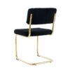 Modern Simple Light Luxury Dining Chair With Metal Legs, Teddy Material, (Set of 2) - Black - Image 16