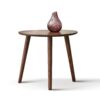 Center Table Low Table 100% Solid Oak Wood Top Plate Desk Pebble Shaped Natural Wooden Coffee Table - Walnut - Image 3
