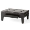 Chatham - Ottoman With Drawer Leather Storage Solution - Dark Coffee - Image 6
