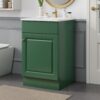 20" Bathroom Vanity With Sink, Freestanding Cabinet With Door Shelf And Adjustable Shelf, And Ceramic Construction - Green - Image 4
